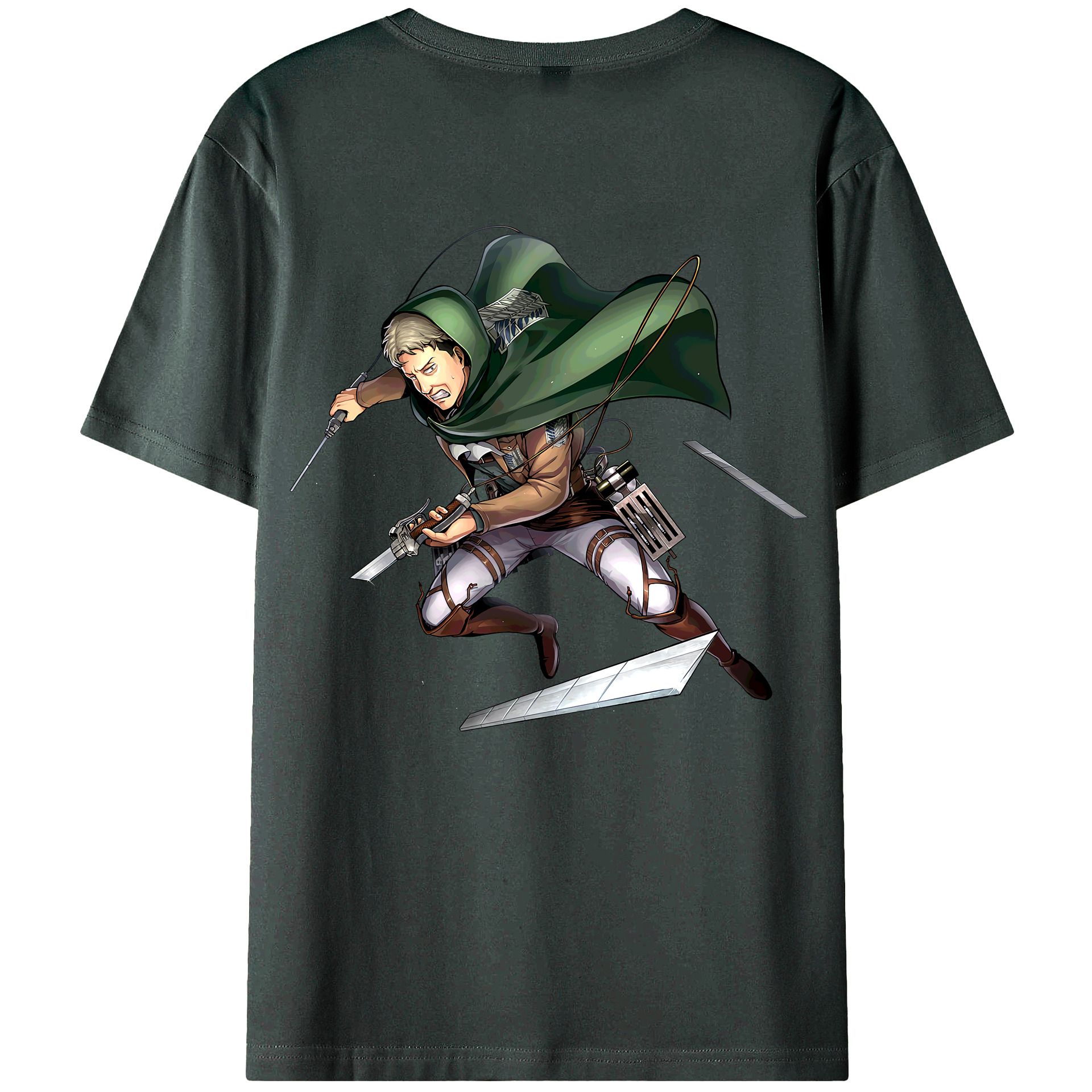 （画像用） 進撃の巨人 Attack on Titan 綿100％ メンズ半袖Tシャツ（バックプリント） 通気性